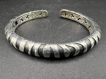 Sterling Silver .925 JAI John Hardy Tiger Stripe Cuff Hinged Bracelet Weighs 1.04 TOZ