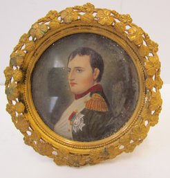 Antique Hand Pained Framed Portrait Of NAPOLEON