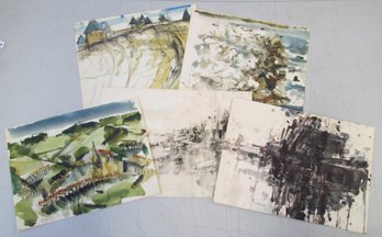 (5) Donald Stoltenberg Watercolor Paintings (Lot #1)