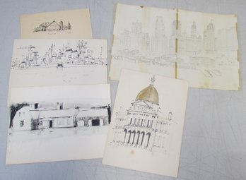 (5) Donald Stoltenberg Sketches/Drawings (Lot #3)