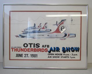 1981 OTIS AIR FORCE BASE Thunderbirds Air Show Framed Poster