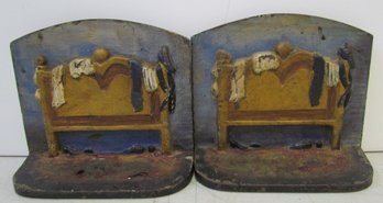 Vintage Cast Iron Painted Bookends - Pattern Shop