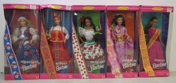 (5) Collector Edition BARBIE-DOLLS OF THE WORLD In Original Boxes Lot #2