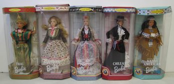 (5) Collector Edition BARBIE-DOLLS OF THE WORLD In Original Boxes Lot #3