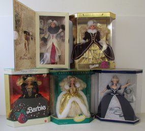 (5) Happy Holidays/Special Edition BARBIE Dolls Lot #5