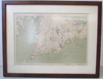 Vintage BARNSTABLE COUNTY Framed Map