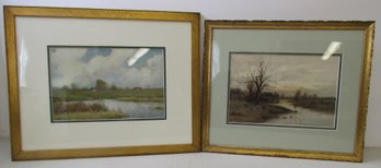 (2) Samuel  CHAFFEE Framed Pastel Paintings