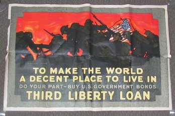 Original WWI U.S. Bonds Poster By Edwards & Deutsch Litho Co. Chicago