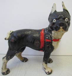 Vintage BOSTON TERRIER Painted Cast Iron Doorstop