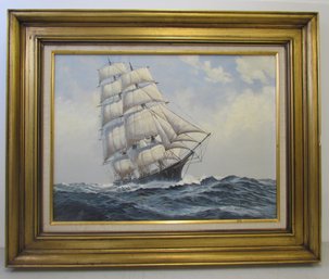 Signed BEN NEILL (1914-2001)  A.S.M.A. Oil On Canvas Painting Of Ship