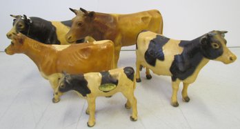 (5) Antique MORTENS Porcelain COWS