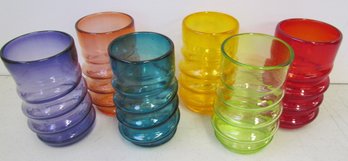 (6) Art Glass SIGNED Drinking Glasses