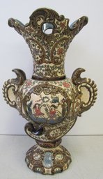 Antique 19th Century  MAJOLICA Vase - 13.5' Tall