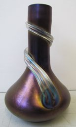 Art Glass Deep Purple Vase