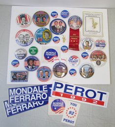 Collection Of Political Pins/Stickers