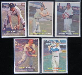 (5) 1957 Topps Baseball Star Card Lot