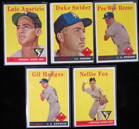 (5) 1958 Topps Baseball Star Card Lot