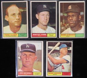 (5) 1961 Topps Baseball Star Card Lot