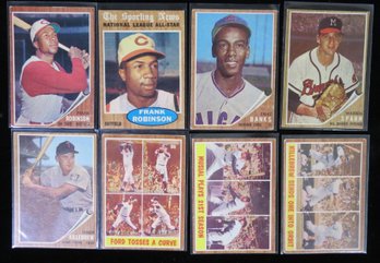 (8) 1962 Topps Baseball Star Card Lot