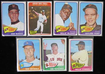 (7) 1965 Topps Baseball Star Card Lot