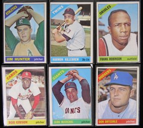 (6) 1966 Topps Baseball Star Card Lot