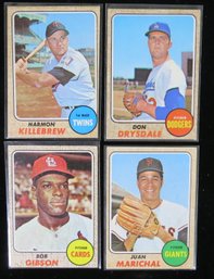 (4) 1968 Topps Baseball Star Card Lot