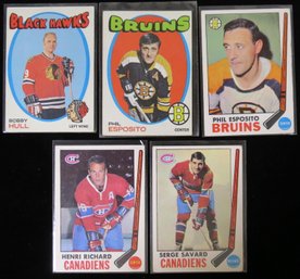 (5) 1969-1971 Topps Hockey Star Cards