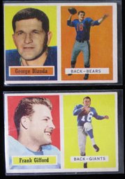 (2) 1957 Topps Football Star Card Lot