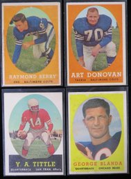 (4) 1958 Topps Football Star Card Lot