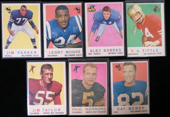 (7) 1959 Topps Football Star Card Lot