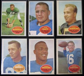 (6) 1960 Topps Football Star Card Lot