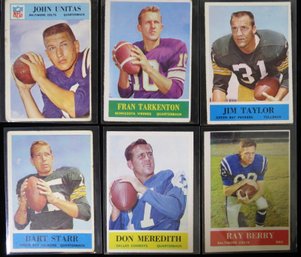 (6) 1964-1966 Philadelphia Gum Football Star Card Lot