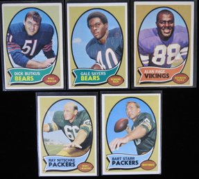 (5) 1970 Topps Football Star Card Lot