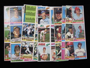 (8) 1976 And 1977 Topps Baseball Card Uncut Panels