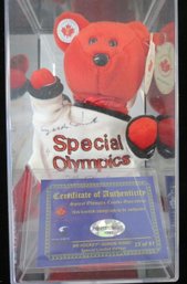 Gordie Howe Hockey Hall Of Famer Signed Special Olympics Bear