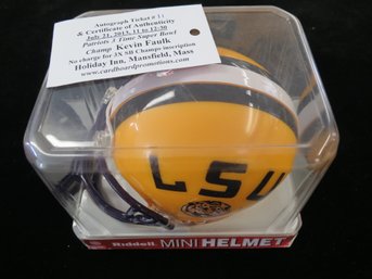 Kevin Faulk Signed Autographed Patriots LSU Football Mini Helmet