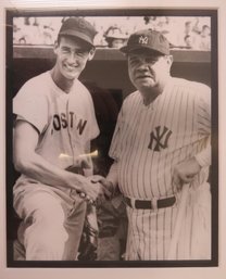 Babe Ruth And Ted Williams Framed Baseball Photo