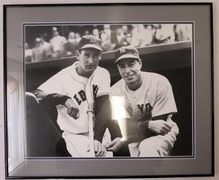 Ted Williams Joe Dimaggio Yankees Red Sox Baseball 16 X 20 Photo - Framed