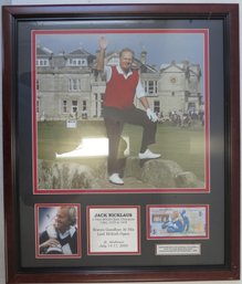 Jack Nicklaus Golf Framed Display With Scotland 5 Pound Bank Note