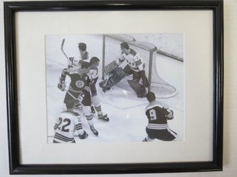 1969 Bruins Vs Rangers Hockey Photo - Framed