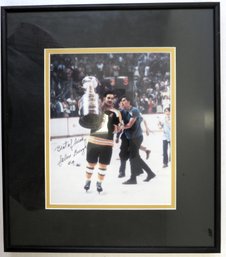 Johnny Bucyk Signed 8 X 10 Boston Bruins Hockey Photo