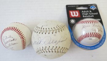 (3) Former Boston Red Sox Player Signed Baseball Lot