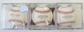 (3) 2004 Official World Series Baseball Lot - Boston Red Sox