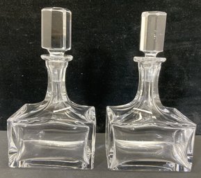 (2) Crystal Perfume Bottles With Stoppers