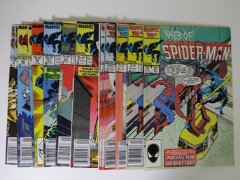 (13) 1980's Web Of Spiderman Marvel Comic Book Lot
