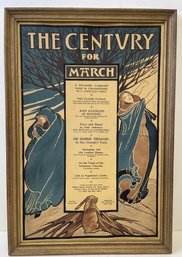 C. 1900 Advertisement Framed Lithograph THE CENTURY FOR MARCH