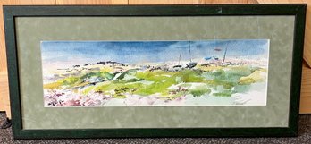 Watercolor 'Sand Dunes' By Evelyn Burdett Wellfleet, MA Cape Cod Artist,