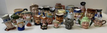 Large Collection Of Vintage Miniature Character Mugs