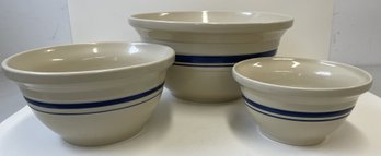 Set Of (3) Pottery Mixing Bowls-Made In Roseville, Ohio