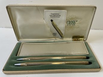 10 Karat Gold Filled CROSS Ball Pen/Pencil Set In Original Box